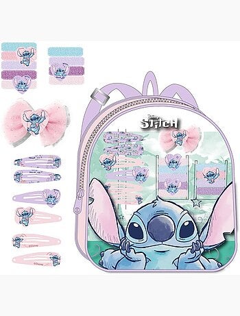 Cofre de cabello infantil Stitch con mochila, cinta, horquillas, coleteros