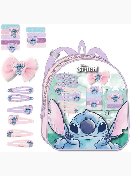 Cofre de cabello infantil Stitch con mochila, cinta, horquillas, coleteros - Kiabi