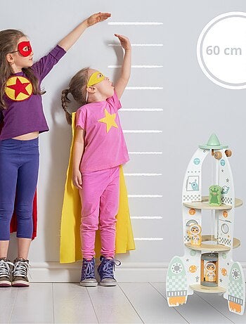 Cohete espacial de madera con ascensor y accesorios mamabrum