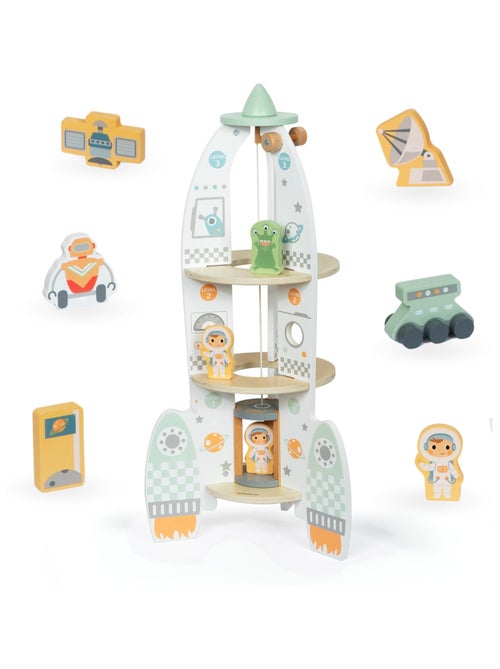 Cohete espacial de madera con ascensor y accesorios Mamabrum - Kiabi