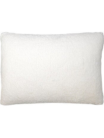 Cojín a cuadros con efecto mohair y reverso de sherpa