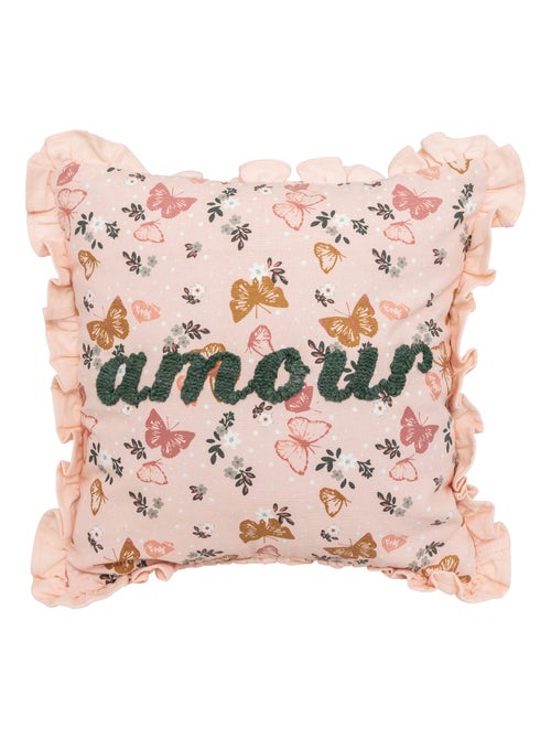 Cojín "Amour" con mariposas - Kiabi