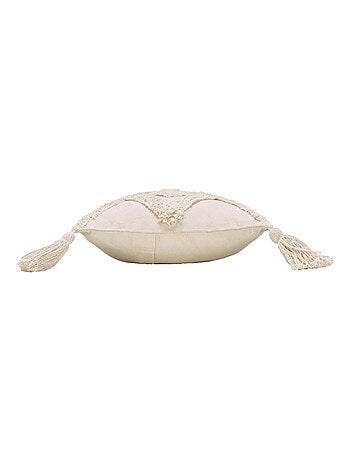 Cojín bohemio tufted con borlas