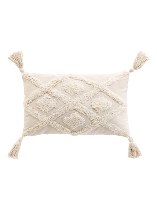 Cojín bohemio tufted con borlas - Kiabi