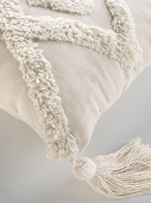 Cojín bohemio tufted con borlas - Kiabi