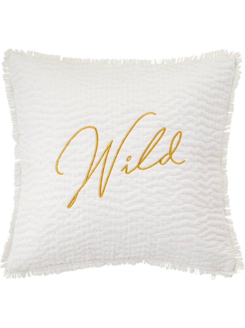 Cojín bordado wild blanco 45x45cm Blanco - Kiabi