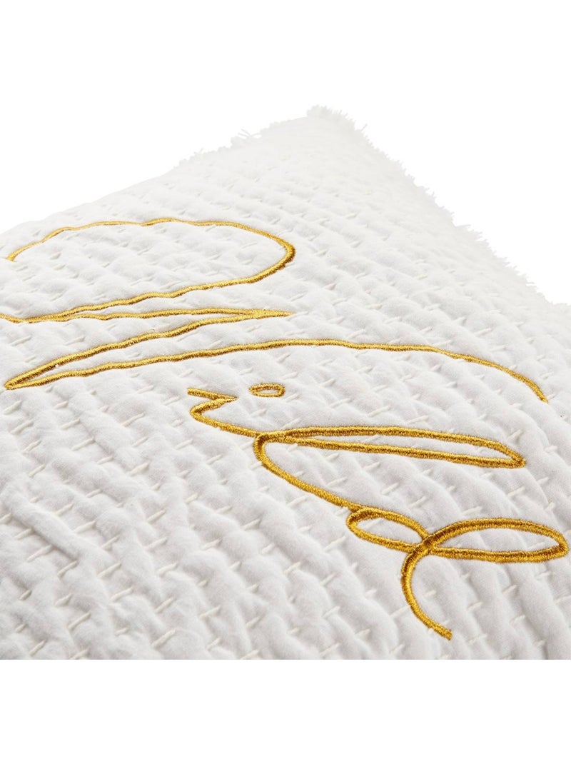 Cojín bordado wild blanco 45x45cm Blanco - Kiabi