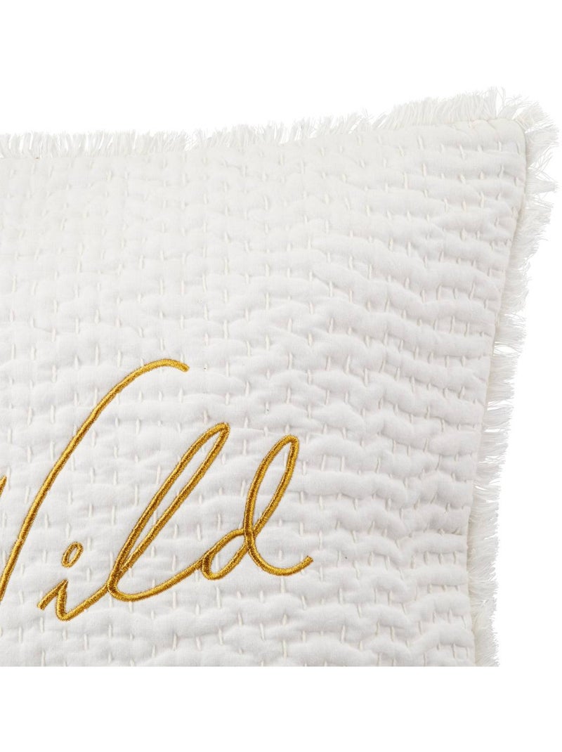 Cojín bordado wild blanco 45x45cm Blanco - Kiabi