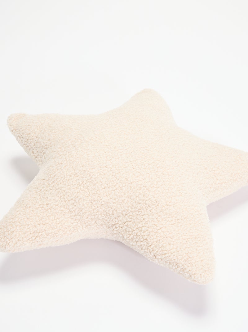 Cojín con forma de estrella de punto de rizo Beige - Kiabi
