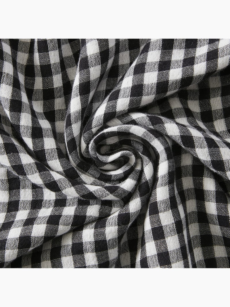 Cojín con funda extraíble - gasa de algodón tejida teñida - cuadros vichy - vickie Negro - Kiabi