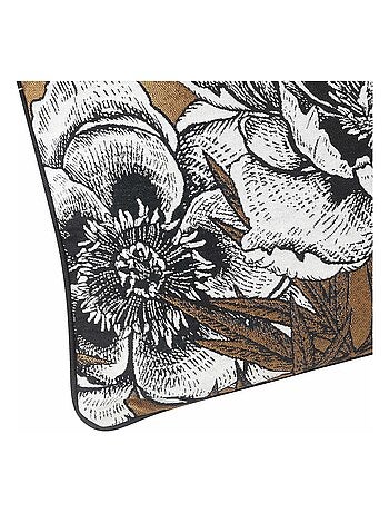 Cojín con ribete y estampado floral