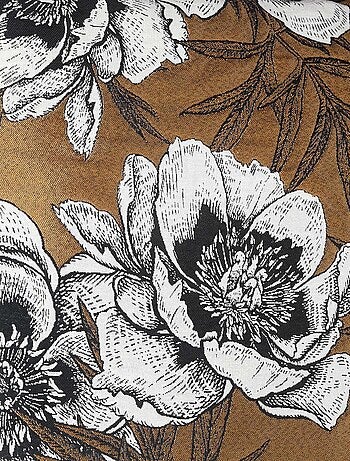 Cojín con ribete y estampado floral