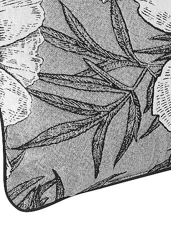 Cojín con ribete y estampado floral