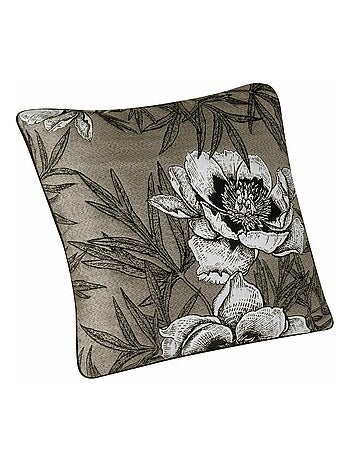 Cojín con ribete y estampado floral