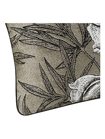 Cojín con ribete y estampado floral