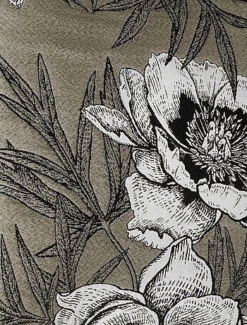 Cojín con ribete y estampado floral