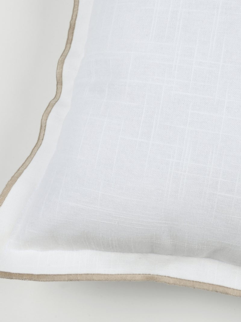 Cojín con volante plano y festón negro Blanco - Kiabi