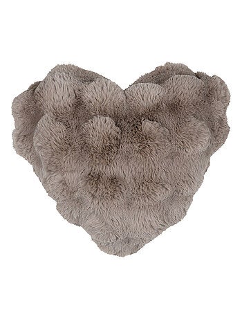 Cojín corazón decorativo efecto pelo sintético