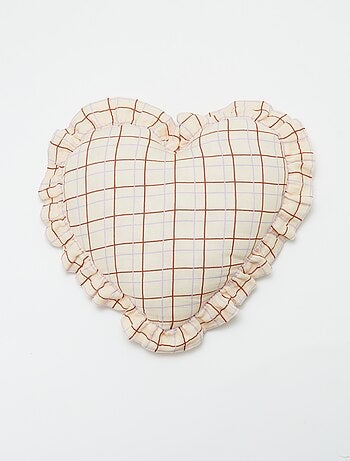 Cojín corazón en gasa de algodón (50 x 45 cm)