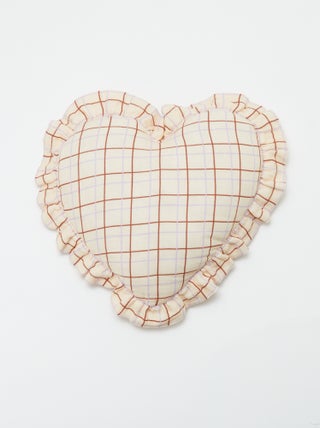 Cojín corazón en gasa de algodón (50 x 45 cm)
