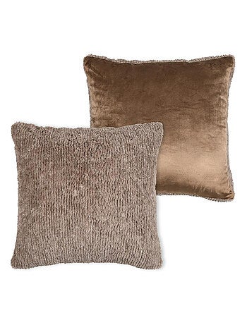 Cojín cuadrado de peluche con cara de terciopelo