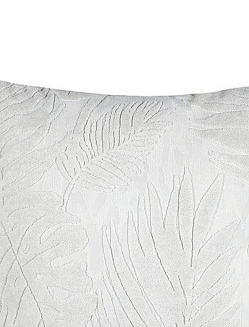 Cojín cuadrado efecto terciopelo con diseño tropical en relieve