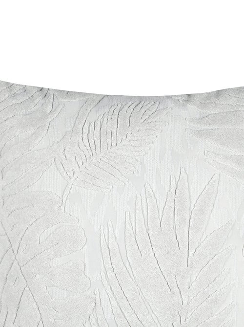 Cojín cuadrado efecto terciopelo con diseño tropical en relieve - Kiabi