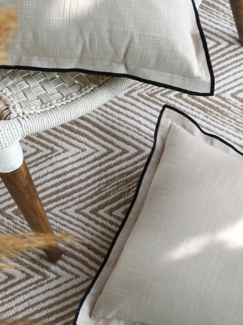 Cojín de algodón con efecto textura Beige concha - Kiabi
