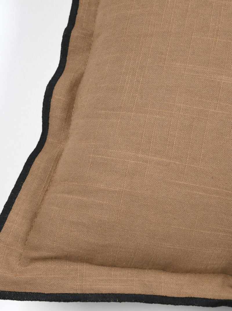 Cojín de algodón con efecto textura Marrón claro - Kiabi