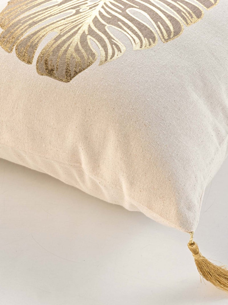 Cojín de algodón en estilo naturaleza dorada Beige concha - Kiabi