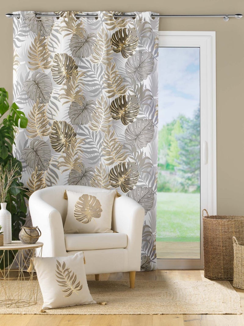 Cojín de algodón en estilo naturaleza dorada Beige concha - Kiabi