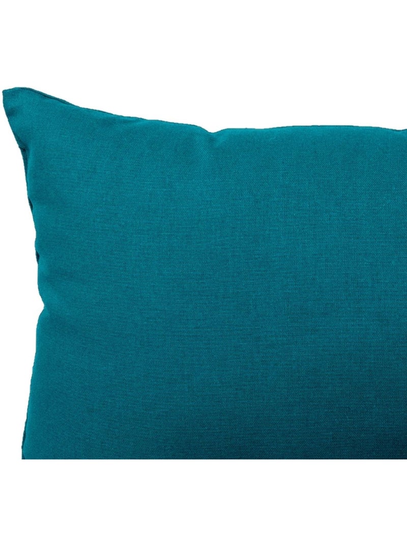 Cojín de algodón liso sin funda extraíble Azul petróleo - Kiabi