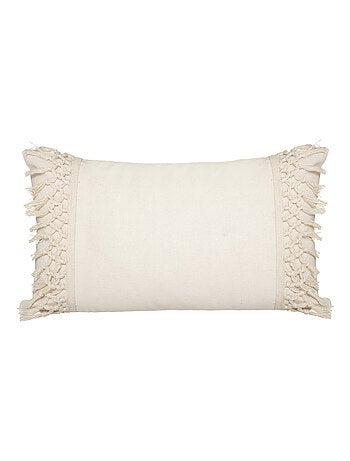 Cojín de algodón y macramé