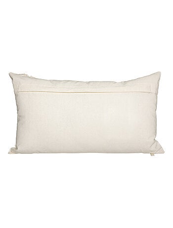 Cojín de algodón y macramé