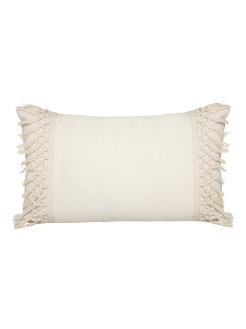 Cojín de algodón y macramé - Kiabi