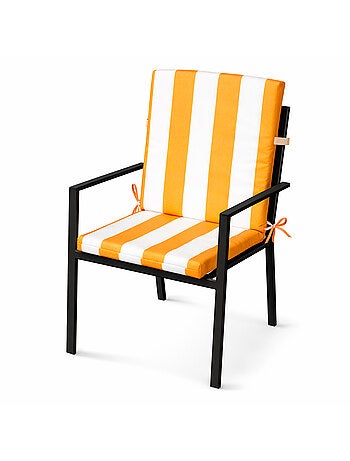 Cojín de asiento y respaldo impermeable a rayas ARCACHON