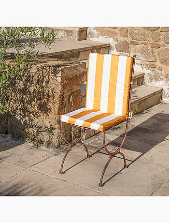 Cojín de asiento y respaldo impermeable a rayas ARCACHON