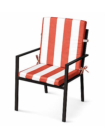 Cojín de asiento y respaldo impermeable a rayas ARCACHON