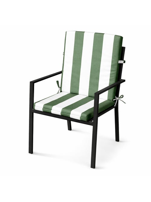 Cojín de asiento y respaldo impermeable a rayas ARCACHON - Kiabi Cojín de asiento y respaldo impermeable a rayas ARCACHON - Kiabi