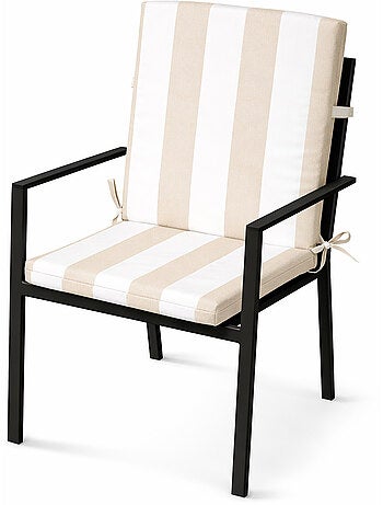 Cojín de asiento y respaldo impermeable a rayas ARCACHON