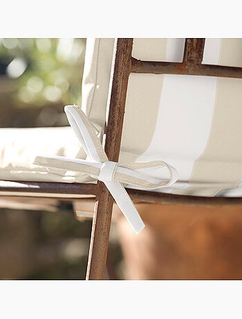Cojín de asiento y respaldo impermeable a rayas ARCACHON