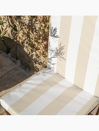 Cojín de asiento y respaldo impermeable a rayas ARCACHON
