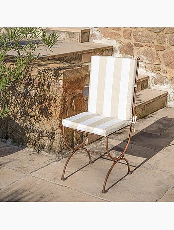 Cojín de asiento y respaldo impermeable a rayas ARCACHON