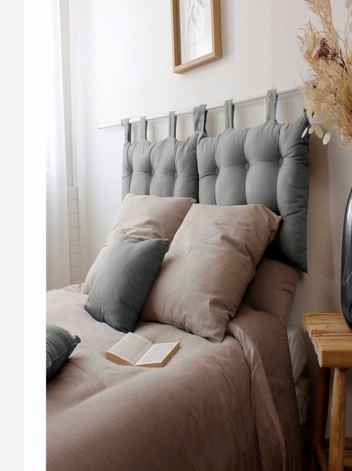 Cojín de cabecera de cama de algodón con patas con botones - Kiabi