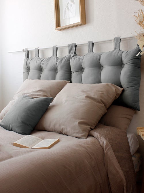 Cojín de cabecera de cama de algodón con patas con botones - Kiabi