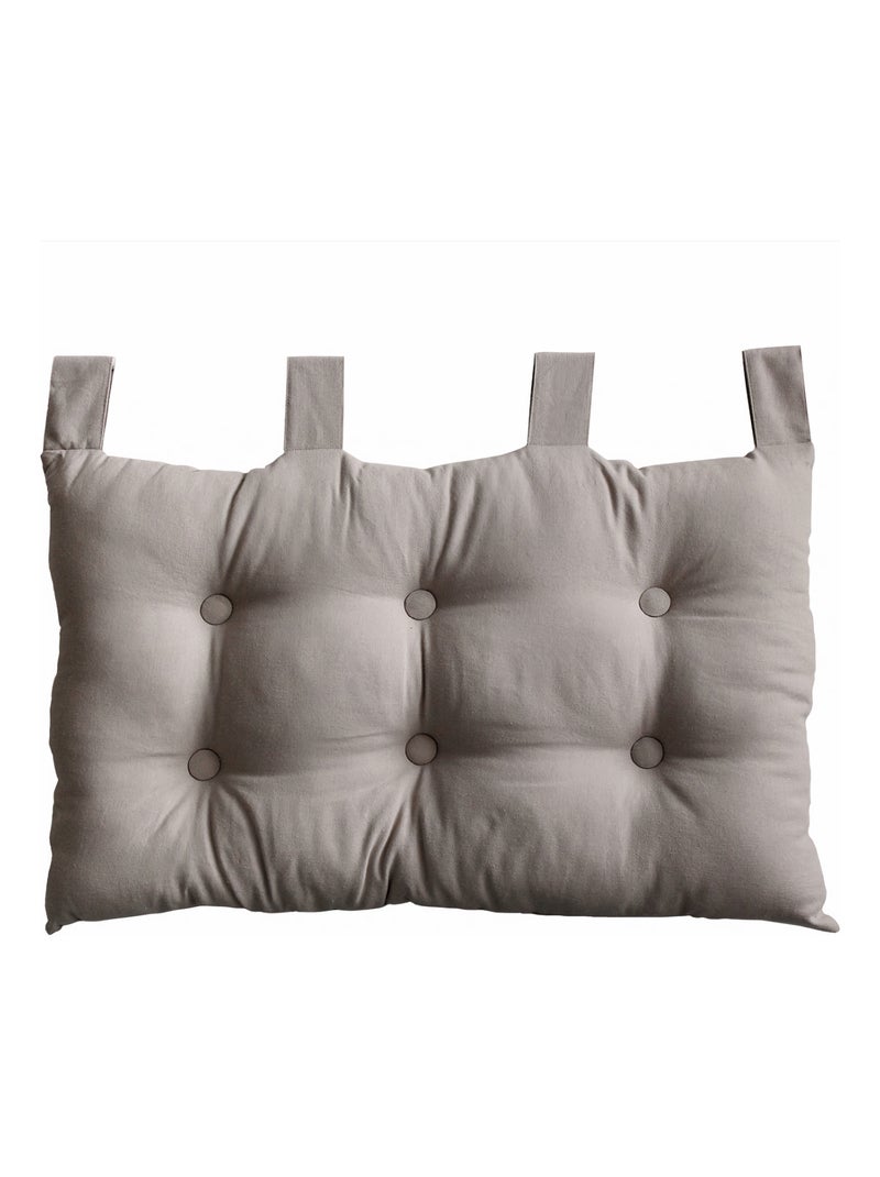 Cojín de cabecero de algodón con lengüetas de botones Madera natural - Kiabi