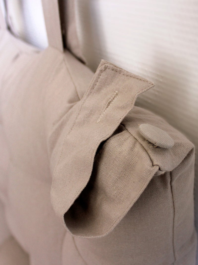 Cojín de cabecero de algodón con lengüetas de botones Madera natural - Kiabi