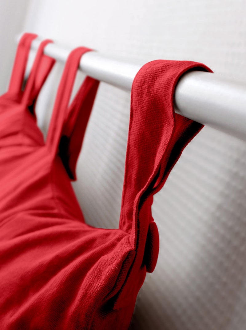 Cojín de cabecero de algodón con lengüetas de botones Rojo - Kiabi