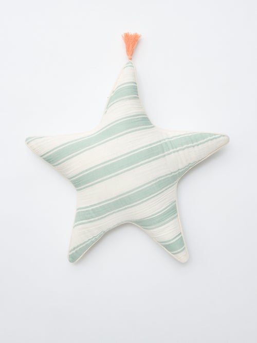 Cojín de corazón de gasa de algodón (50 x 45 cm) - Kiabi