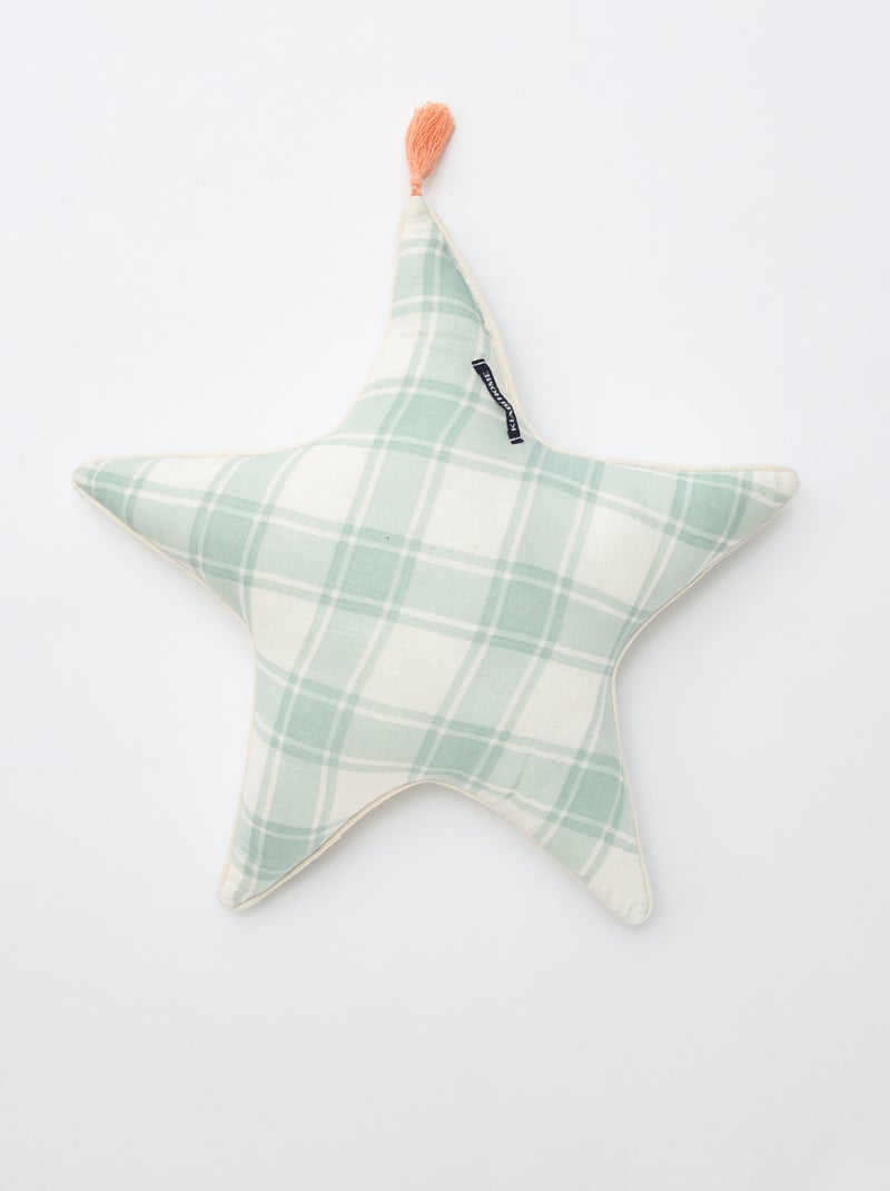 Cojín de corazón de gasa de algodón (50 x 45 cm) Verde - Kiabi